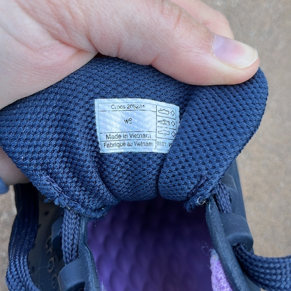 Crocs Lace Up Shoes Lite Ride Navy Blue Women’s Size 8 Sneakers Travel - Picture 8 of 10